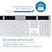 Macally Wireless Solar Keyboard for Mac - 2.4G RF USB Wireless Keyboard with Numeric Keypad & 21 Apple Shortcut Keys - Charges via Any Light Source - Solar Powered Cordless Keyboard - Silver Aluminum