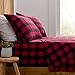 Amazon Brand – Stone & Beam Rustic Buffalo Check Flannel Bed Sheet Set, Queen, Red and Black