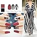 Coffin False Nails with Design Matte Nails 24 Pieces Full Cover Girls Ballerina Fake Nails