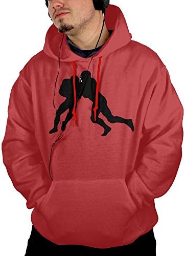Men I Just Really Like Wolf Football Travel Casual Style Hoodie Hoodies Size XL Red