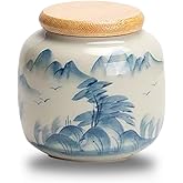 MYMYYT Small urn Ashes Keepsake - Mountain Ceramic Small urns for Humans, Funeral Memorial 3 inches urn for Adults, Child, Pets, Hold 10 Cubic inches -Qnty 1