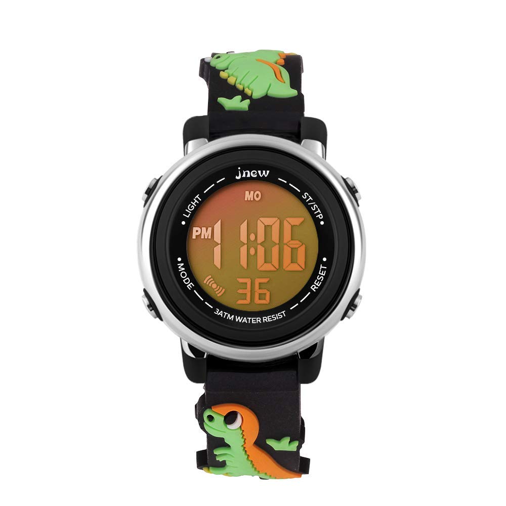 A ALPS Kids Watches Boys Watches Ages 5-11 Sports Waterproof 3D Cute Cartoon Digital 7 Color Lights Wrist Watch for Kids Gifts