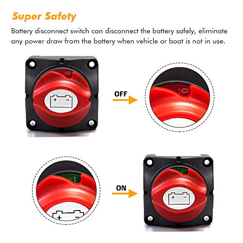 image for Apeixoto Battery Disconnect 12V-60V for Marine Boat RV ATV Vehicles Ba