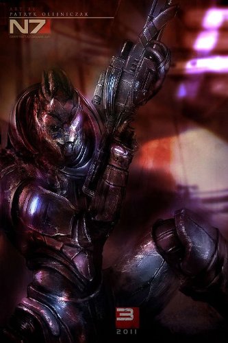 Mass Effect ME 1 2 3 John Shepard Nice Silk Fabric Cloth Wall Poster Print (36x24inch)