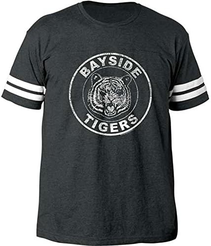Saved By The Bell Men's Bayside Tigers Footbal Jersey Large Smoke