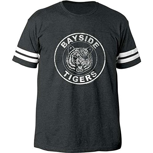 Saved By The Bell Men's Bayside Tigers Footbal Jersey Large Smoke