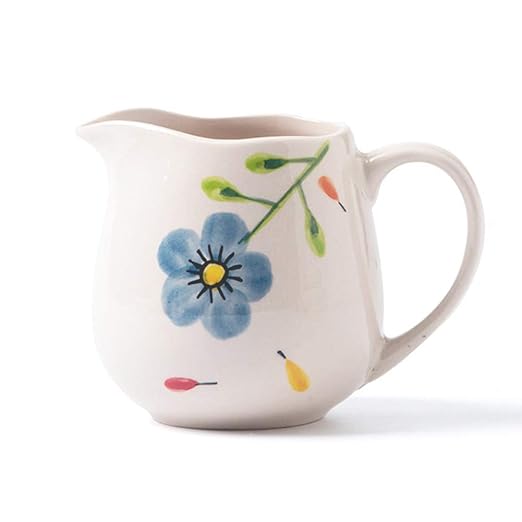 Jarra de leche de café de cerámica con flores azules, 13 ...