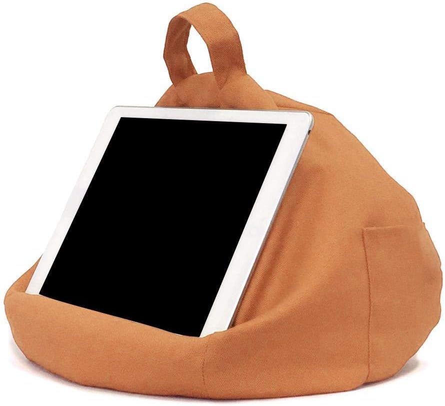 S WIDEN ELECTRIC Tablet Pillow Holder | Soft Pillow Lap Stand for iPads, Tablets, eReaders, Smartphones, Books, Magazines | Portable Bean Bag Imitation Hemp Car Home Tablet Cushion