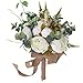 YILIYAJIA Wedding Bouquets Holder Bride Flowers Rustic Wedding Ceremony Toss Bouquets Proposal Ivory Artificial Peonies Ivory Beige Faux Roses Bundle for Bridesmaids