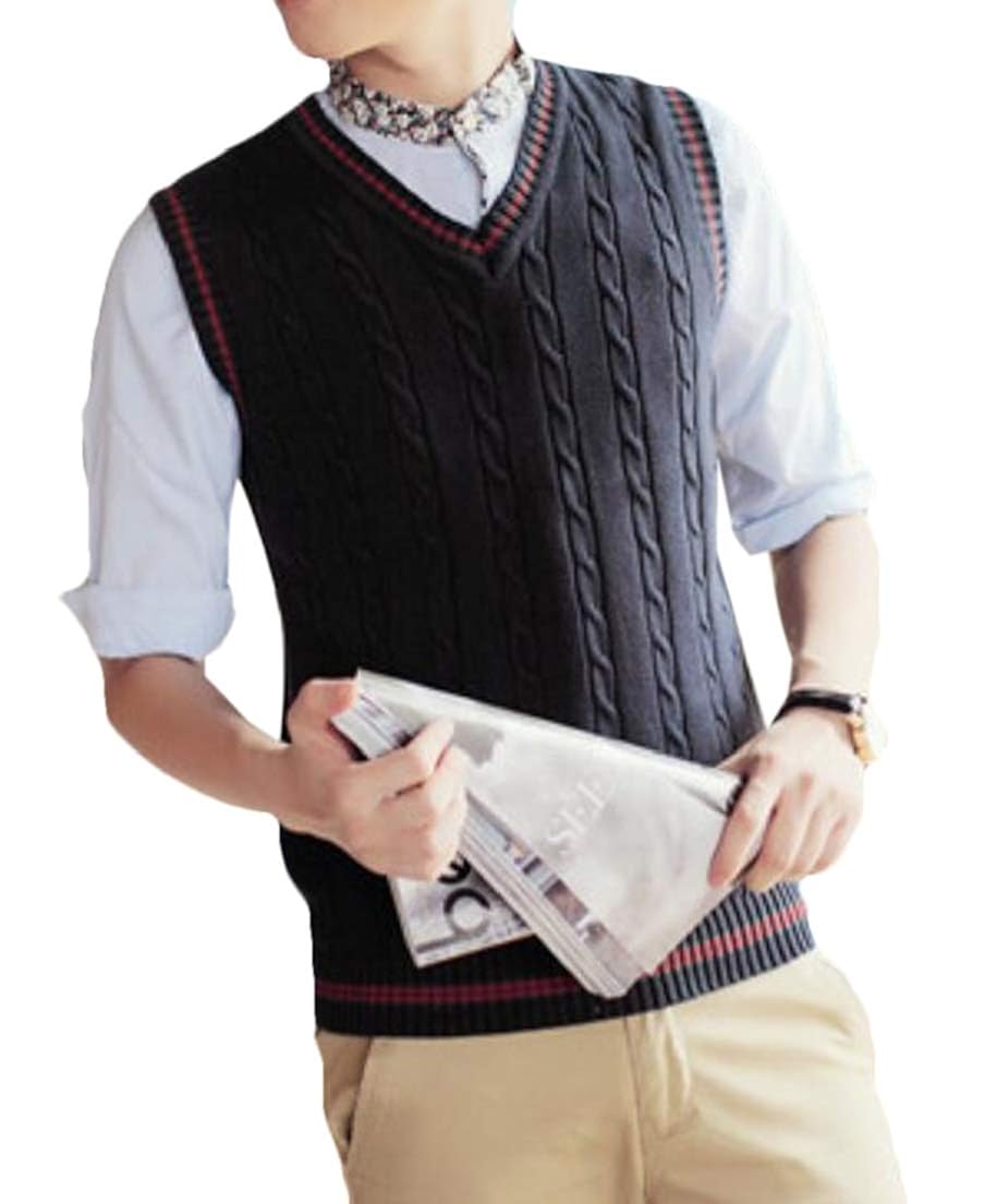 CRYYU Men Plus Size Sleeveless V Neck 