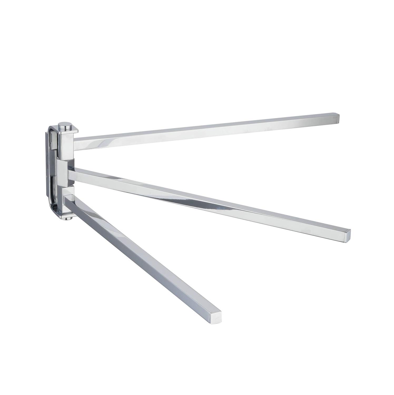 Swivel Towel Rail, 3-Bar Folding Arm Swivel Hanger for Kitchen/Bathroom, Brass，Polished Chrome, Beelee BA1203