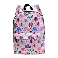 ABage Canvas School Travel Backpack Cute Lightweight Student Bookbag Casual Daypack for Girls and Boys, Pink