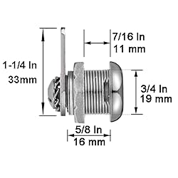 Cabinet Cam Locks Keyed Alike, 5/8” Cylinder Cam