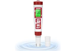 GIDIGI pH Meter for Water, 4 in 1 EC PPM Temp pH Tester for Hydroponic, TDS Water Tester for Drinking Water, Digital pH Meter with Backlit & ATC for Hydroponic Nutrient, Pool, Aquarium, Home Use