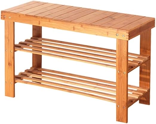 Amazon Com Shoe Rack Wooden Multi Layer Storage Shoe Cabinet Simple Door Shoe Storage Rack Shoe Changing Stool Color Yellow Size 502745cm Home Kitchen