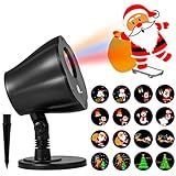 1byone Christmas Decorations Light Projector, 8in1 Auto-Shifting Images and Auto-Switchable Pattern, Outdoor/Indoor Use, IP65 Water-Resistant