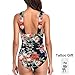 Womens One Piece Floral Swimsuits Front Criss Cross Backless Tummy Control Bathing Suits
