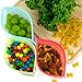 Reusable Silicone Food Saver Zip Bags – Eco Airtight Leak-Proof Dishwasher Microwave Freezer Safe Zipper Seal Meal Prep Hot Cold Sous Vide Cooking Travel Lunch Pouches, Variety Pack by Top Amaze