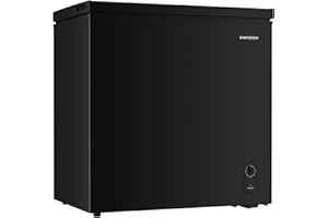 BANGSON 7.1 Cu.Ft Chest Freezer, Deep Freezer with Adjustable Thermostat, Top Open Door Freezer with Removable Basket, Quiet Operation, Ideal for Kitchen/Apartment/Office,Black