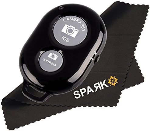 Spark Electronics Bluetooth Wireless Remote Control Camera Shutter Release Self Timer for iPhone 5 5s 5c 4s 4, iPad 5 4 3 iPad Air Mini, Samsung Galaxy S4 S3 Note 3 2, Android Phone (Black)