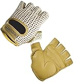 AERO|TECH|DESIGNS ATD Gel Padded Leather Cotton Crochet Fingerless Cycling Gloves