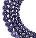 LK-CRAFTS Natural Amethyst Gemstone Round Loose Beads February Birthstone for Jewelry Making Findings/Accessories 1 Strand 15.5 inches - 8mm