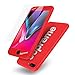 iPhone 8 Plus Case,AICase Ultra Thin Supreme Fashion Full Body Coverage Protection Soft PC [Dual Layer][Slim Fit] Case with Tempered Glass Screen Protector for Apple iPhone 8 Plus(Red)