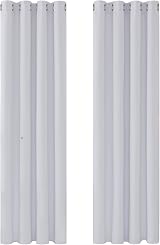 Deconovo 52x72 Silver Grey Thermal Insulated Curtains 1 Pair Rod Ring Top view 3