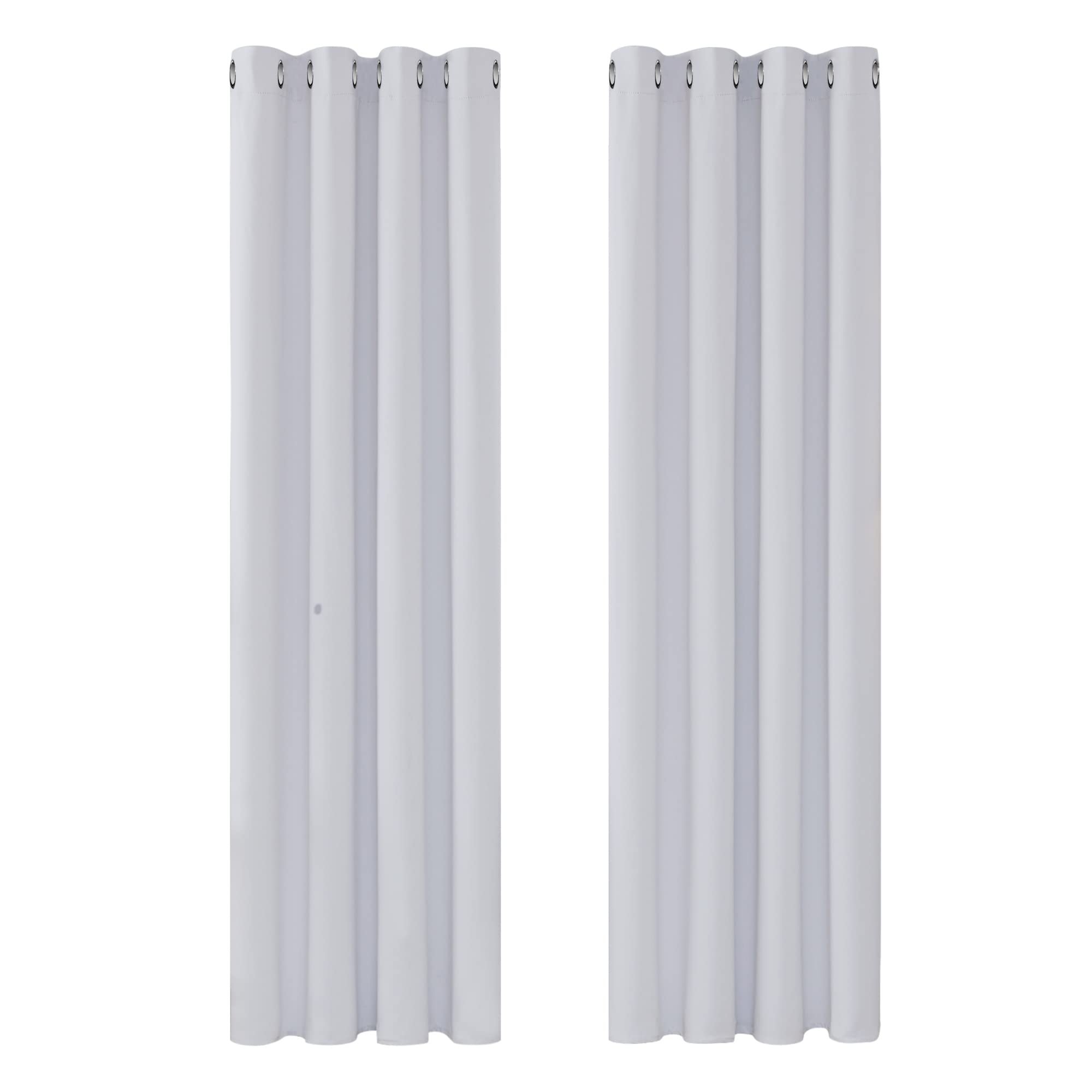 Deconovo Super Soft Thermal Insulated Eyelet Curtains Hand Made Blackout Curtains for Bedroom 46 x 90 Inch 2 Panels Silver Grey