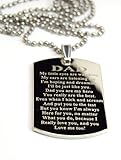 Dad Message Engrave Dog Tag Necklace Pendant Stainlees Steel