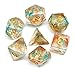 Dice DND Polyhedral Dice RPG Dice for Dungeons and Dragons,Pathfinder,MTG,D&D,Role Playing Game Orange Green Transparent Dice with Color Changing Glitter