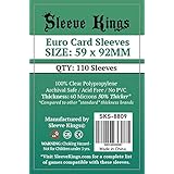 Sleeve Kings Euro Card Sleeves (59x92mm) - 110 Pack, 60 Microns