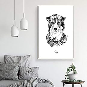 Framed Canvas Wall Art for Living Room, Bedroom Whimsical Animal Illustration XIII Canvas Prints for Home Decoration Ready to Hang - 16x24 inches