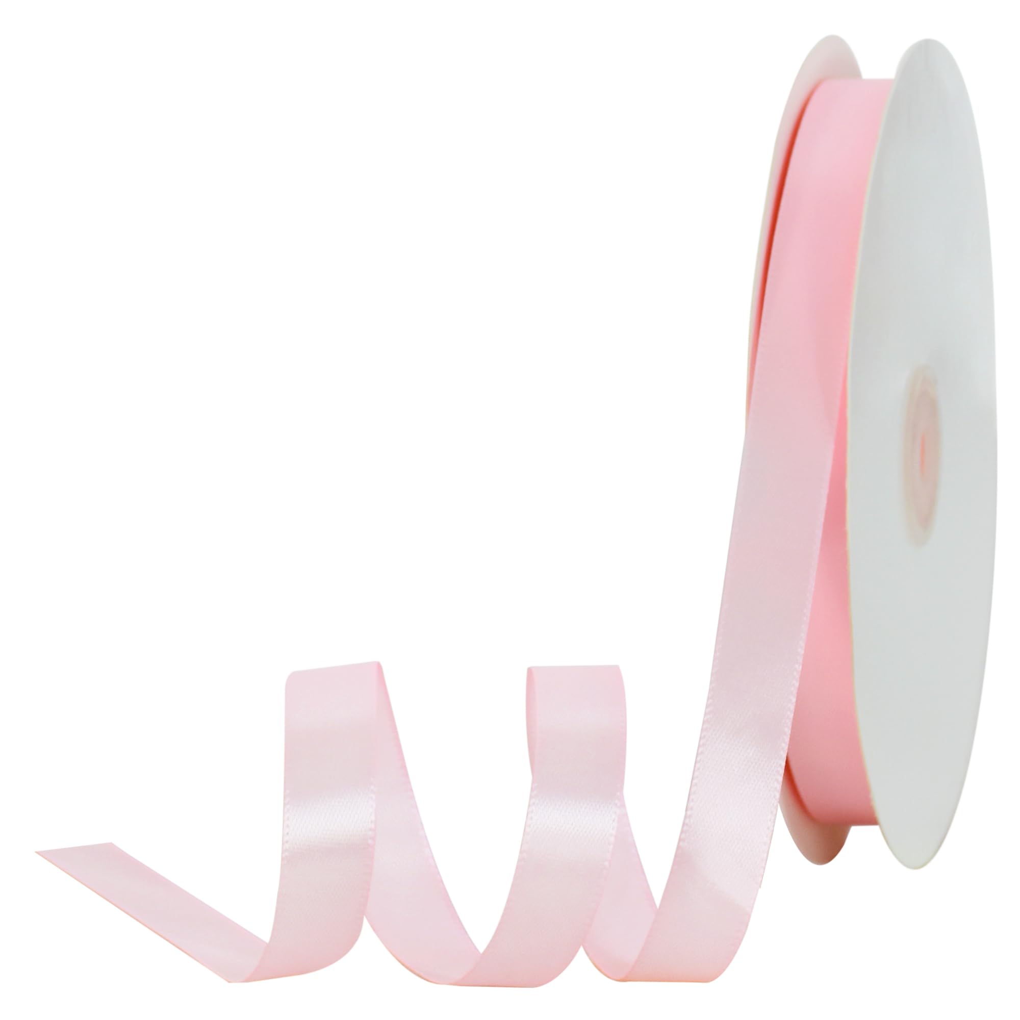 TONIFUL 5/8 Inch x 100yds Pink Satin Ribbon Thin Solid Frabic Ribbons for Sewing, Craft, Bows Making, Gift Wrapping, Invitation Cards, Wedding Party Valentine's Decor