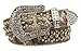 Snap On Western Cowgirl Alligator Rhinestone Fleur De Lis Studded Leather Belt