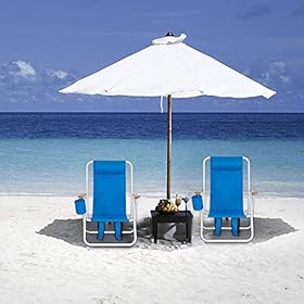 Goujxcy Backpack Beach Chair, Folding Camping Chair Beach Lounge Chair Portable Lightweight Outdoor Lounge Chairs Patio… 51KVfXPCZHL