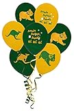 Aussie Balloons - Green and Gold 12 Pack