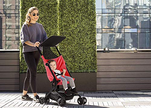 The Clutch Stroller by Delta Children - Lightweight Compact Folding Stroller - Includes Travel Bag - Fits Airplane Overhead Storage - Red