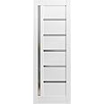 SARTODOORS Lite Slab Barn Door Panel 36 x 80 | Quadro 4088 White Silk with Frosted Opaque Glass | Sturdy Finished Wooden Modern Doors | Pocket Closet Sliding
