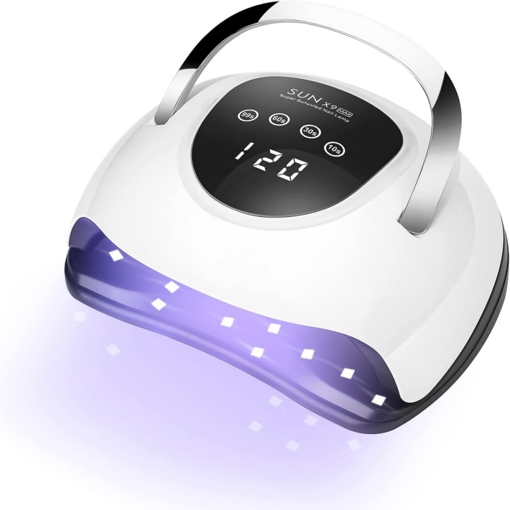 iBigLY UV LED Nail Lamp, Professional 220W Faster LED Nail Dryer UV Nail Lamp for Gel Polish Curing Light with Touch Screen Portable Handle, Auto Sensor Nail Art Light Tools for Fingernail Toenail