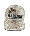 3D Embroidery U.S. Marines Corps Official Licensed Emblem Baseball Cap Hat Visor (Desert Camouflage)