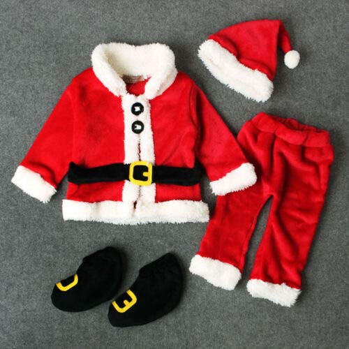 Toddler Baby Boy Girl Santa Claus Costume Winter Coat+Pants+Hat+