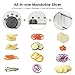 Mandoline Slicer, Manual Vegetable Cutter,Adjustbale Stainless Steel Blades, Shredder Julienne Slicer Fruit Waffle,White