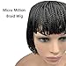 Badana Micro Braide Wigs With Baby Hair Hight Temperature Synthetic Wigs For Black Women Natural Black 12”