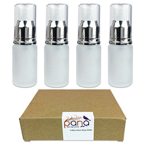 ( 4 Piece ) 1/2oz or 15ml Silver Frosted Glass Spray Bottle with Fine Mist Sprayer and Cap for Travel Perfume, Cologne, Essential Oils and Other Liquids