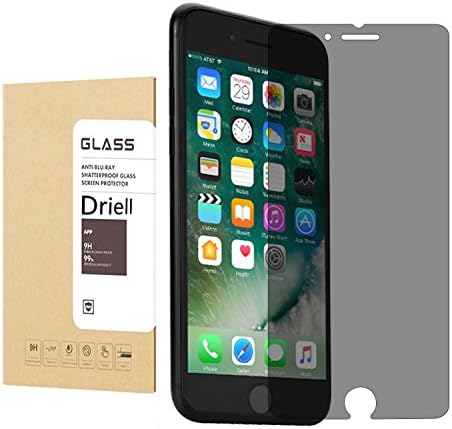 iPhone 7 Privacy Screen Protector, Driell Tempered Glass Screen Protector 0.3mm 9H HD 2.5D Curve Edge Anti-Scratch, Anti-Fingerprint, Easy Install