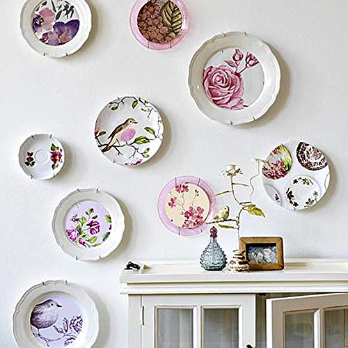 ManYee Plate Hangers 10 Pack Wall Plate Hangers 7.5 to 9 Inch Stainless Steel Decorative Wire Plate Hangers Holders for Wall Brass Coated and 12 Pack Wall Hooks