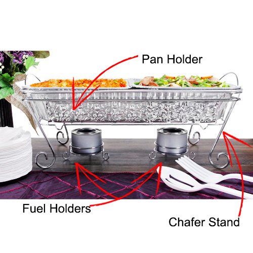 Tiger Chef Decorative Ornate Disposable Chrome Wire Full Size Chafer