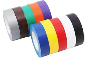 QILIMA Electrical Tape Colors 10 Pack 3/4-Inch by 60 Feet,Lead-Free Flame Retardant Electrical Tape, Adhesive for General Hom