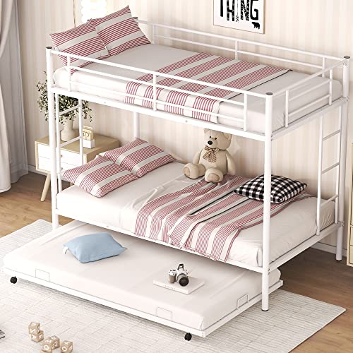 Merax Metal bunk Bed Twin Over Twin Triple Bunk Bed with Twin Size